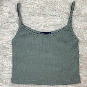 Brandy Melville | Green Skylar Crop Eyelet Tank‎